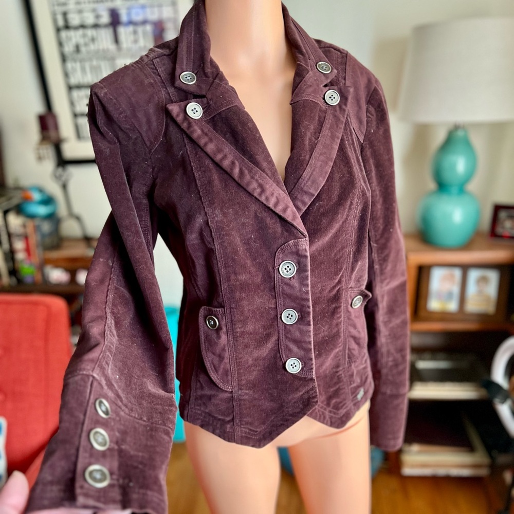 Vintage Velvet Blazer with Button Details